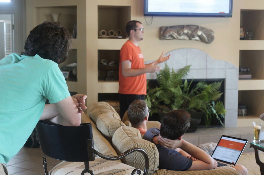 Chromecast in action on Zapier retreat