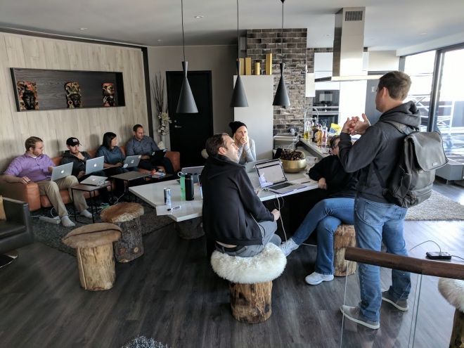 Customer.io bringing everyone together at one of their retreats.