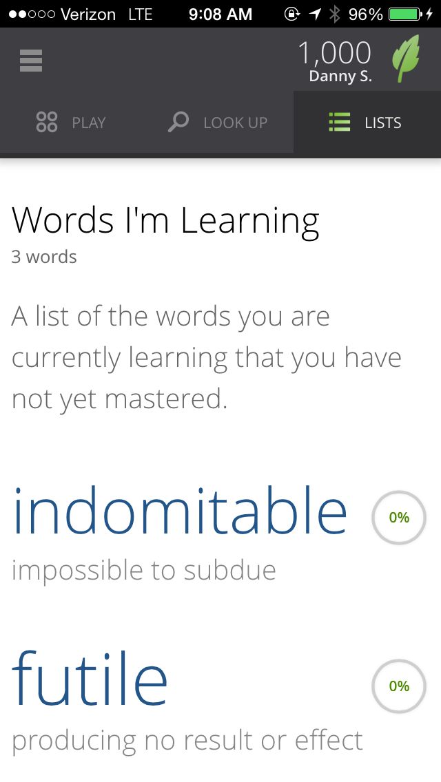 Vocabulary.com Words I'm Learning