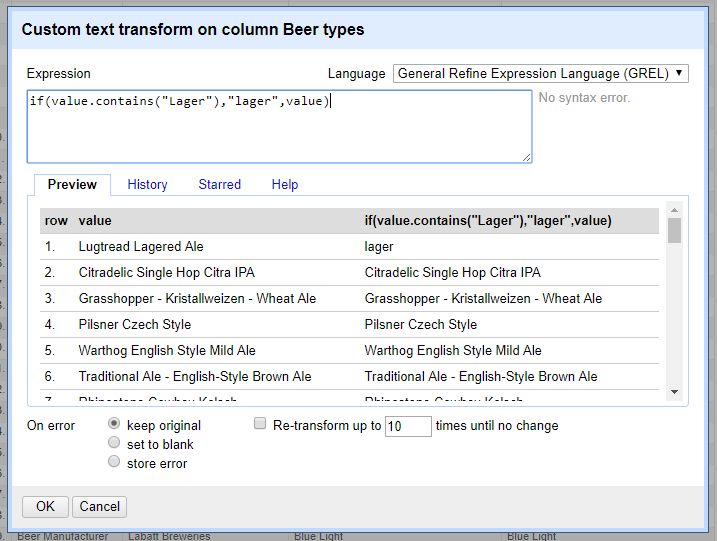 if statements in OpenRefine