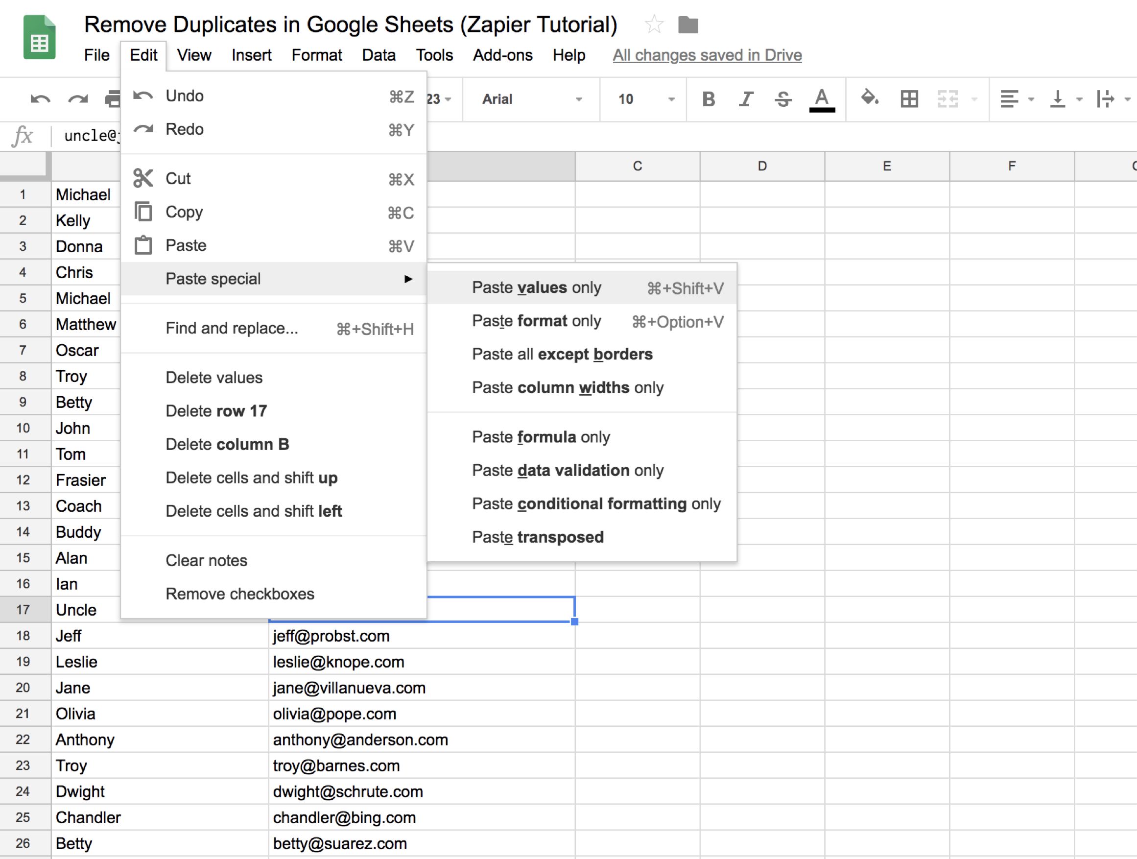 How to Remove Duplicates in Google Sheets