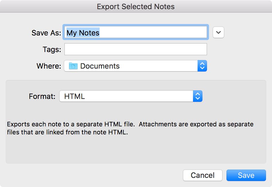 Evernote backup