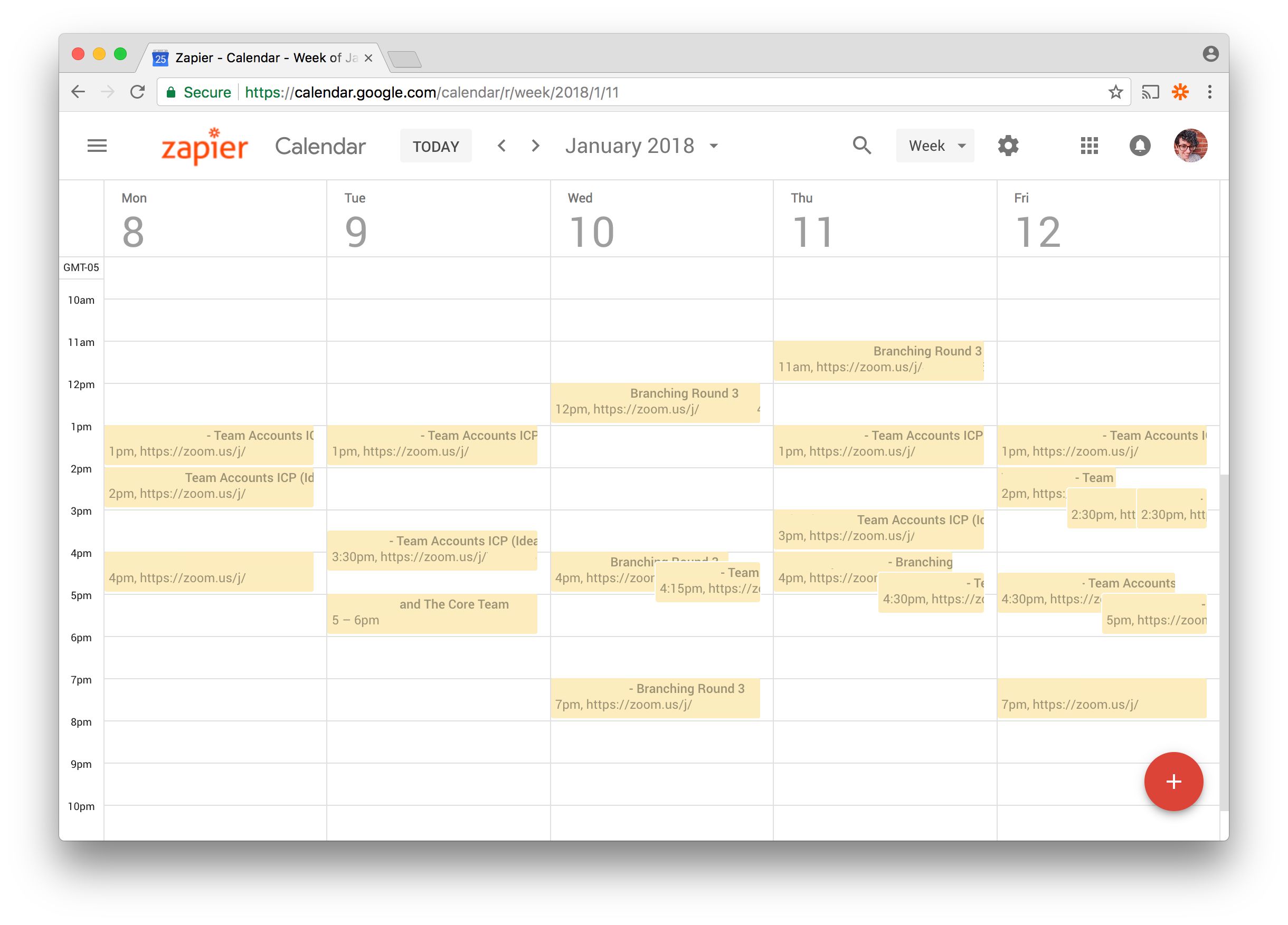 UX Research shared Google Calendar