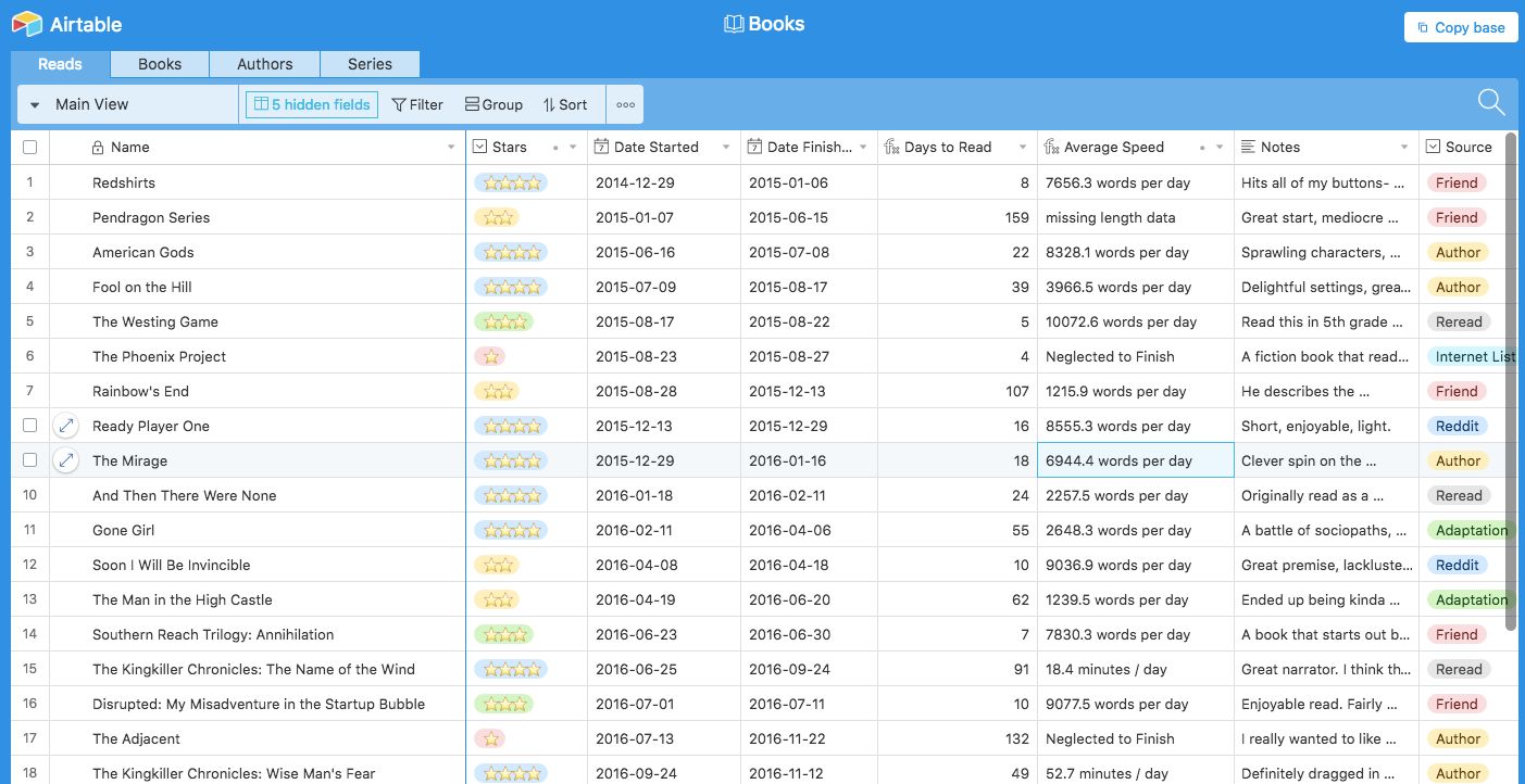 Track books in Airtable with Zapier