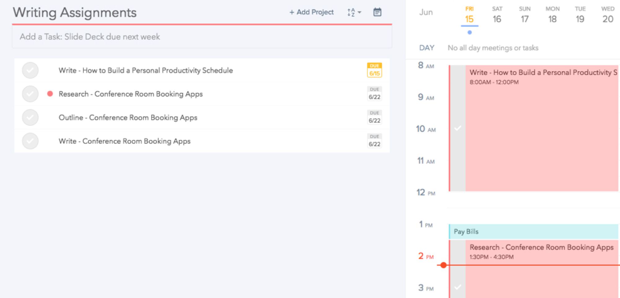 Plan app screenshot