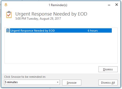 Microsoft Outlook task list