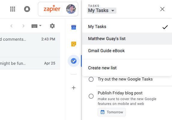 Google Tasks Lists