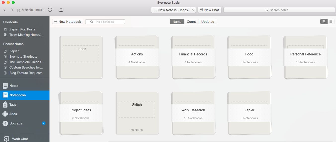 Evernote notebooks