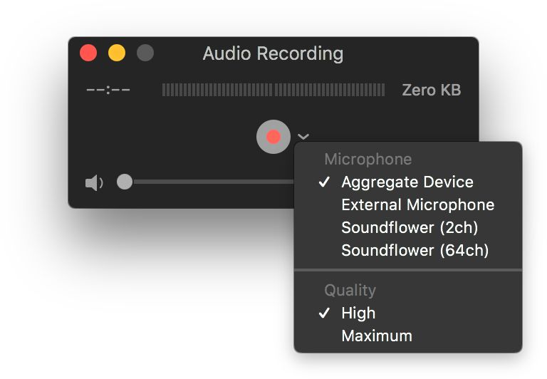 QuickTime Record Audio