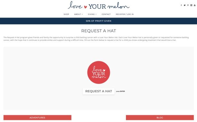 Love Your Melon brands their custom request form thanks to Typeform.