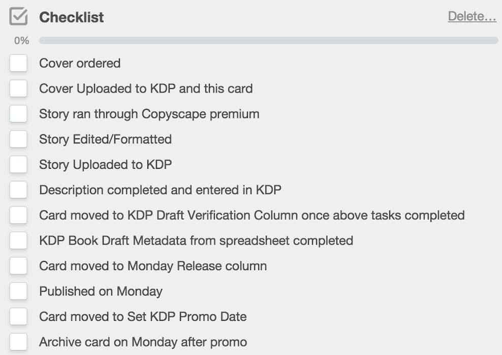 Trello checklist
