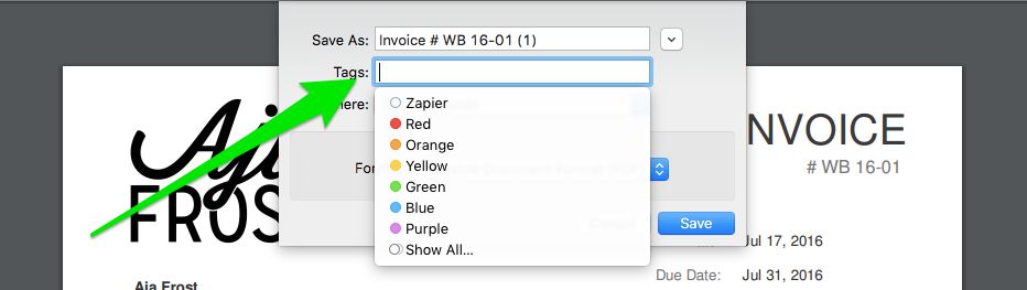 Tagging on the Mac