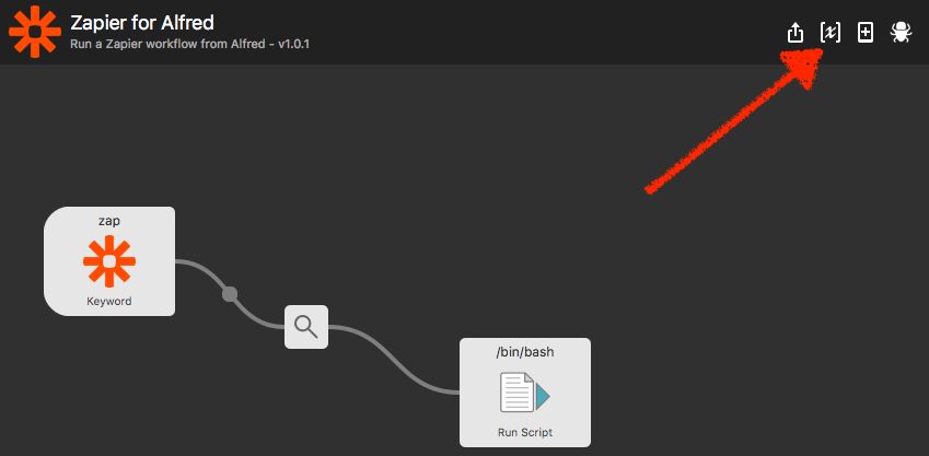 Edit Alfred workflow settings