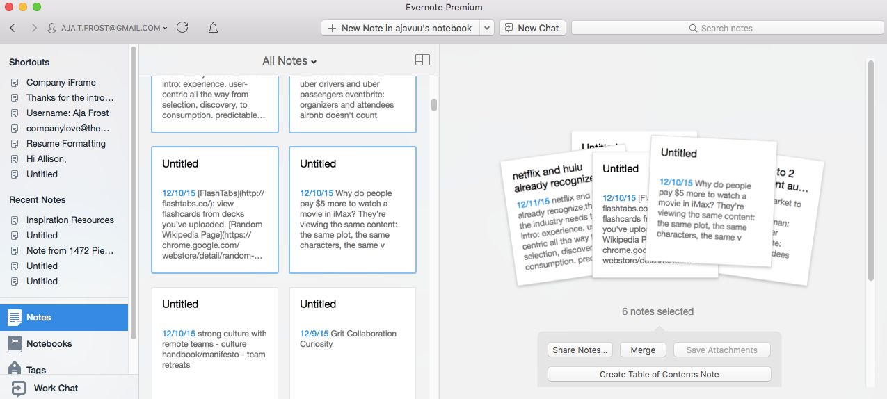 Merge Notes in Evernote