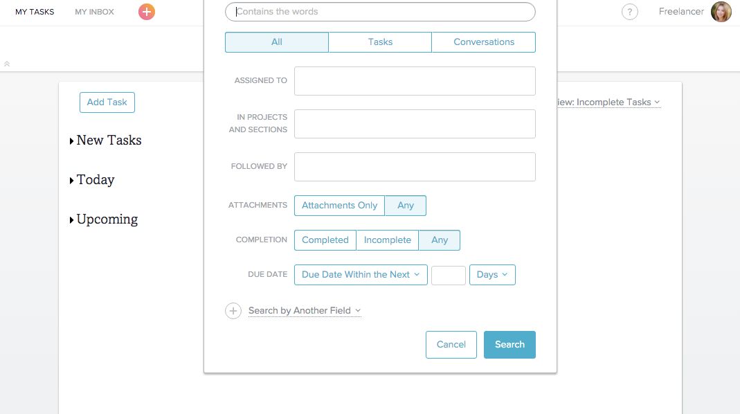 Asana search