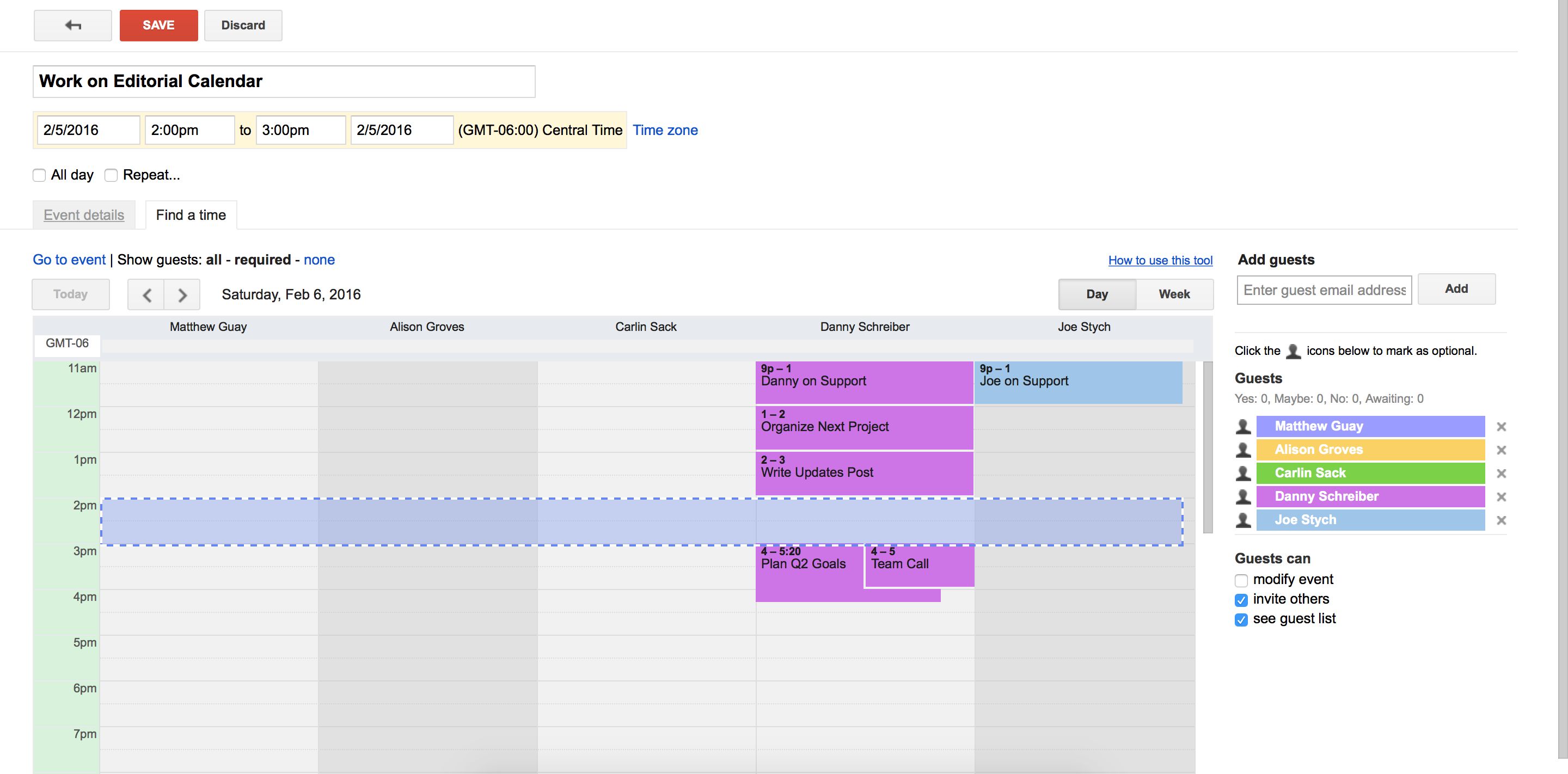 Google Calendar screenshot
