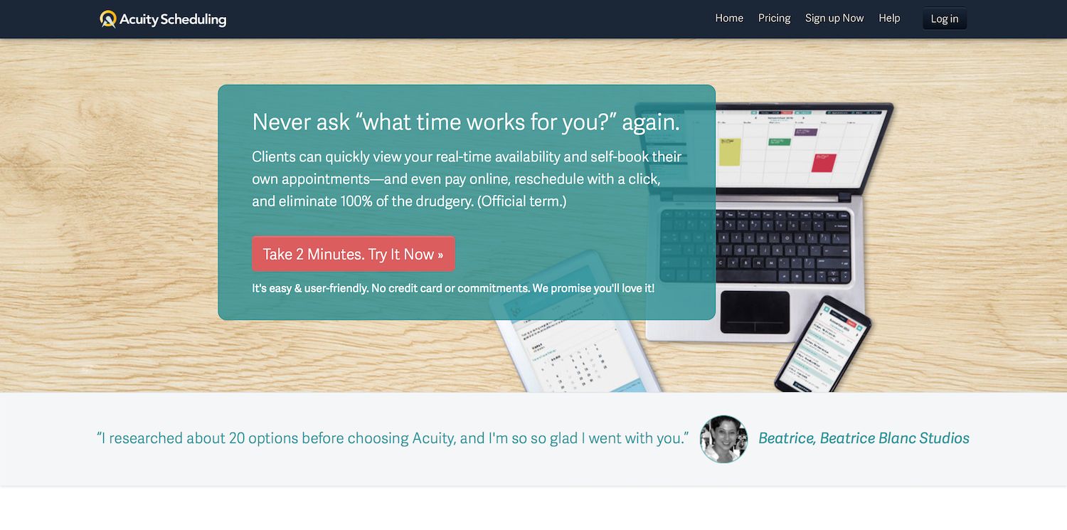 Acuity Scheduling Screenshot