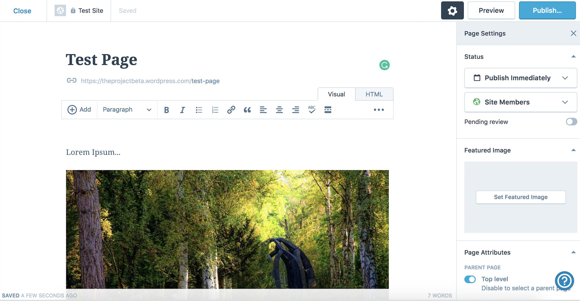 WordPress page builder screenshot