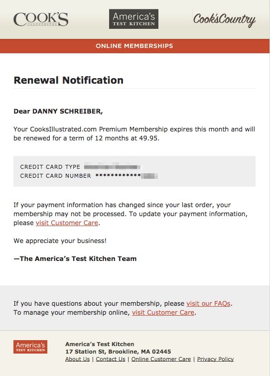 cooks renew email