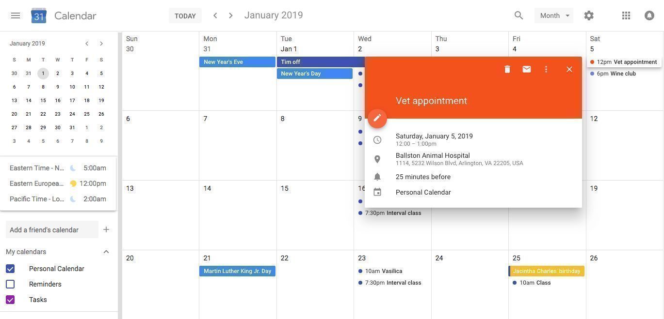 Share Events On Google Agenda