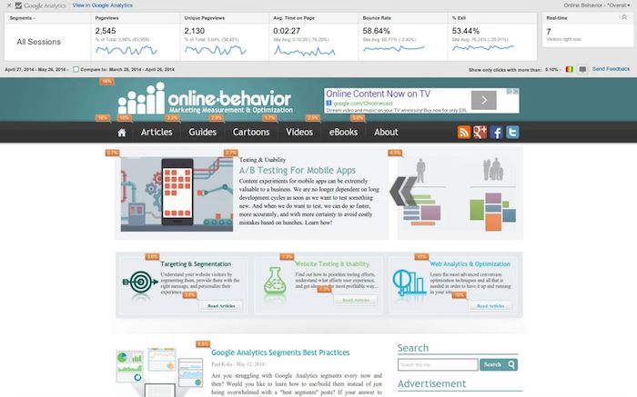 Google Analytics Chrome extension