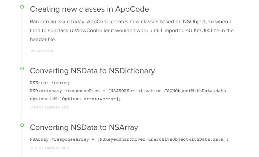 Tinynote timeline