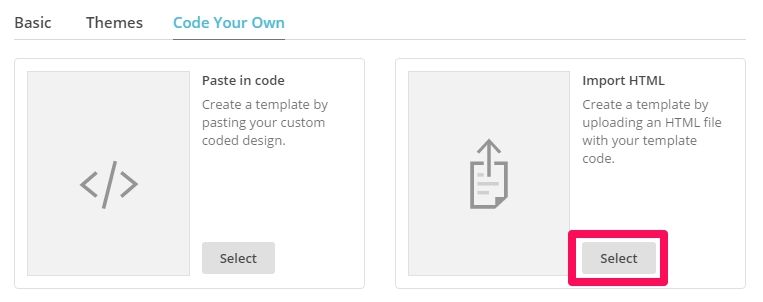 import as html mailchimp