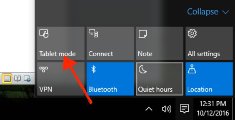Windows 8 tablet mode