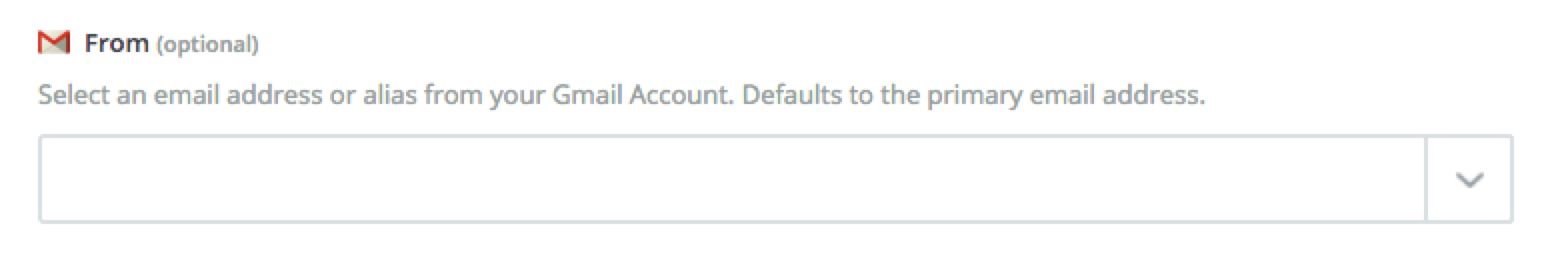 From field in the Zap editor