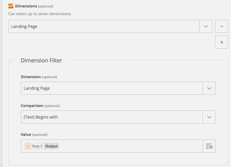 Google Analytics dimensions filter