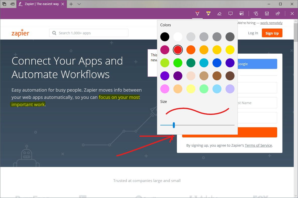 Microsoft Edge Web Note