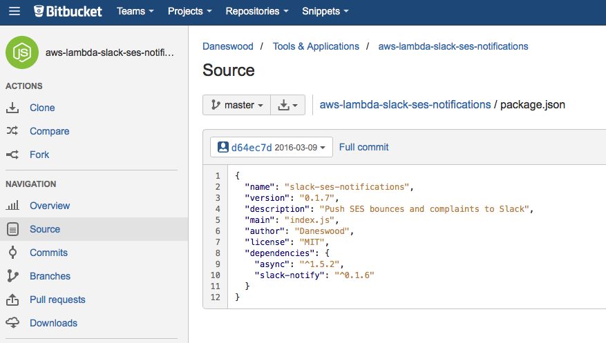Bitbucket screenshot
