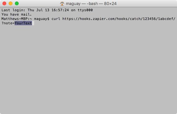 Zapier from Terminal