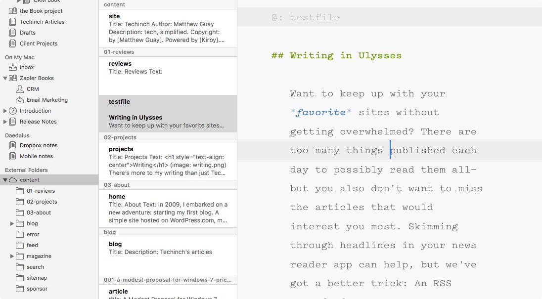 External Dropbox folders in Ulysses