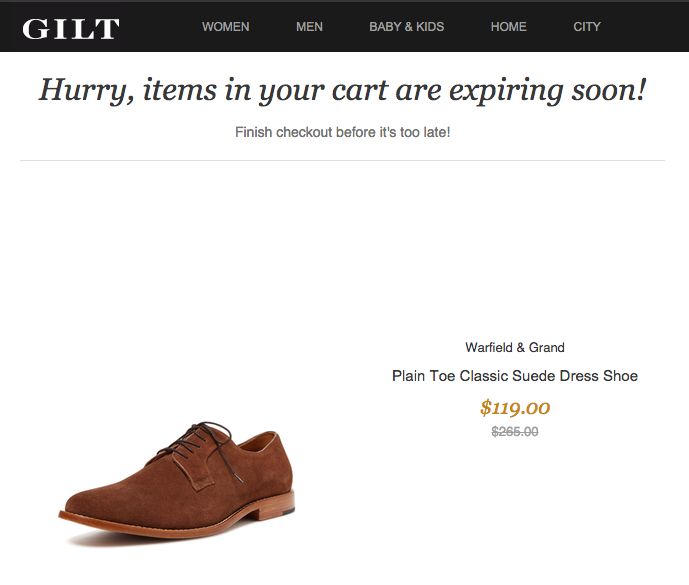 gilt abandonment email