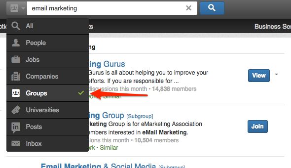 Join groups on LinkedIn