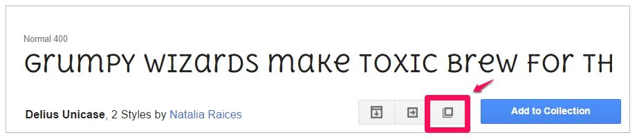 pop out menu google fonts