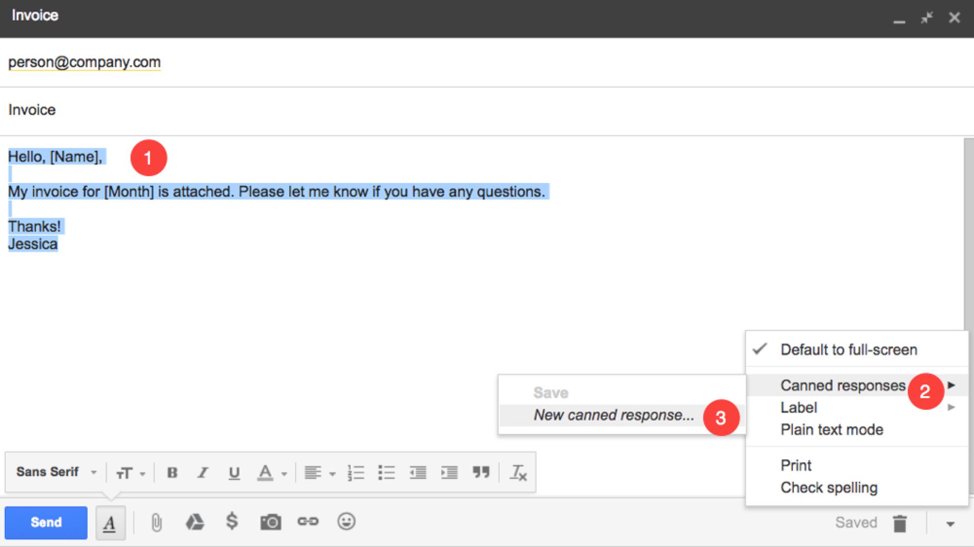 Creating new canned response