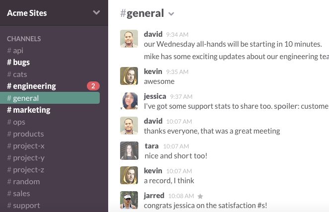 Slack screenshot