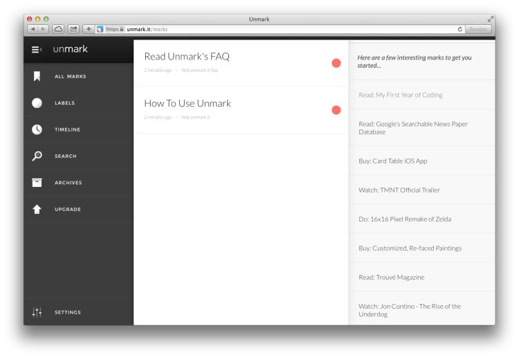 Unmark app