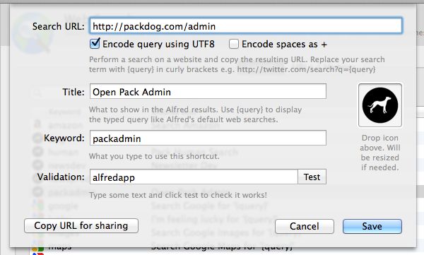 alfred Set Up a System-Wide Super Bookmark 2