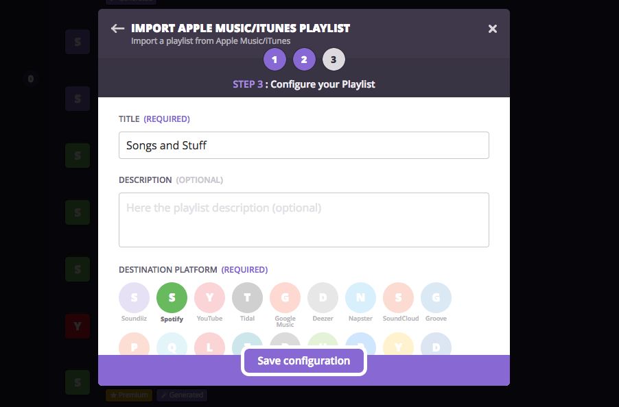Export Streaming music with Soundiiz