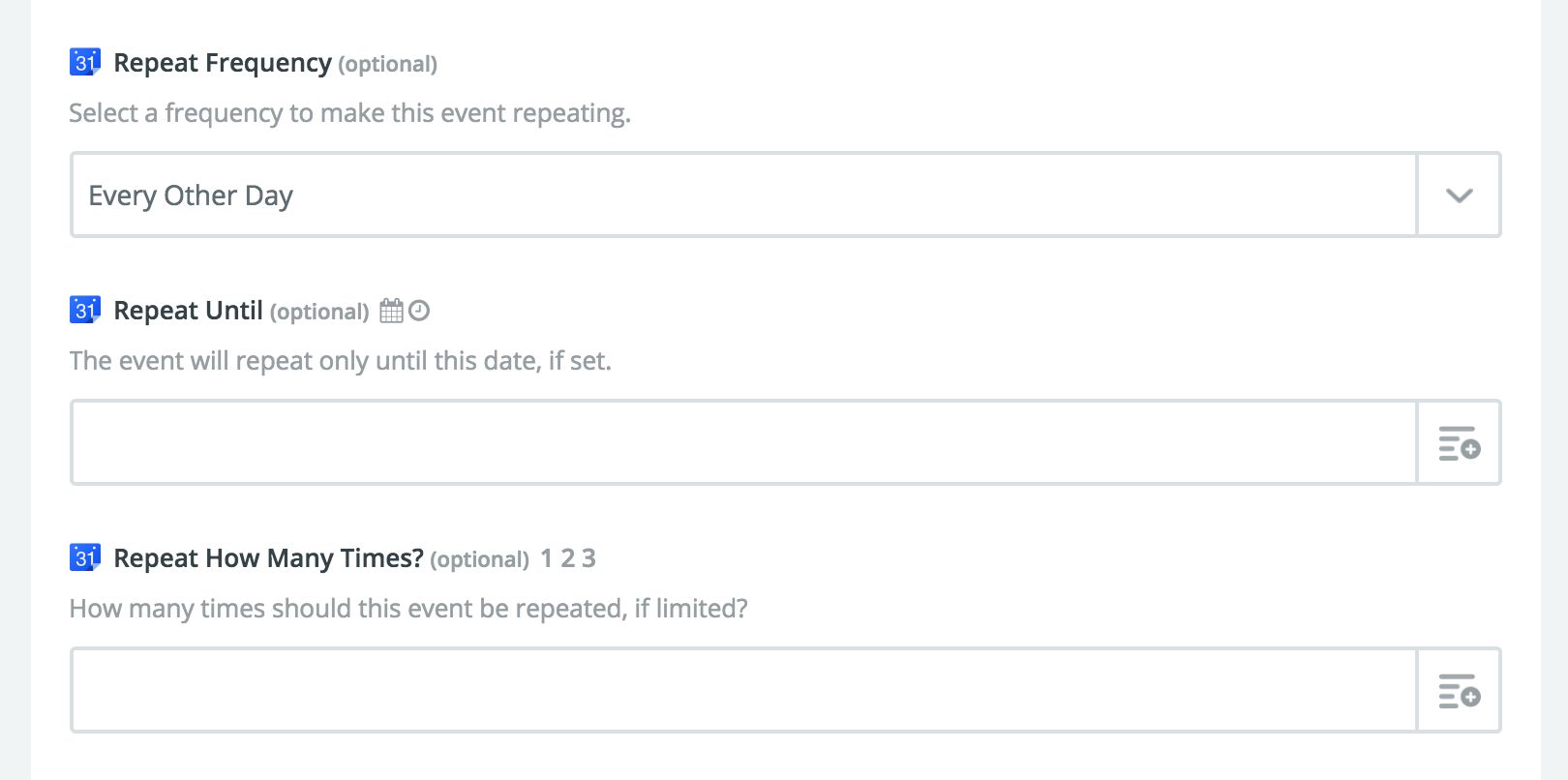 Updates to Google Calendar Zaps: Create Recurring Events and Events