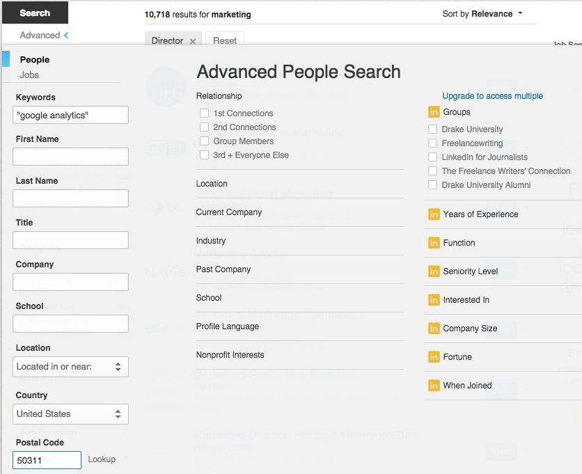 Track professionals in your area on LinkedIn