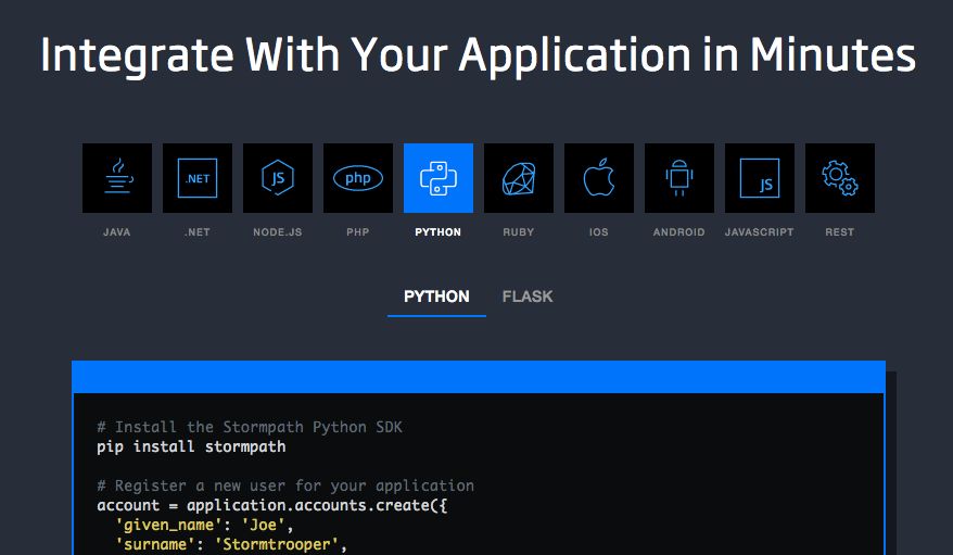 StormPath SDKs get you going fast