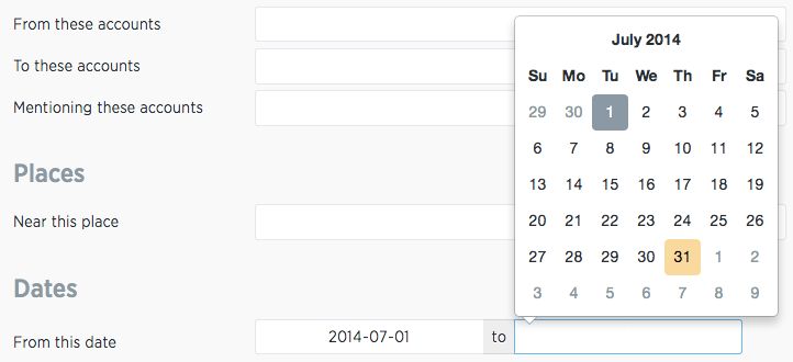 Tweets by date range