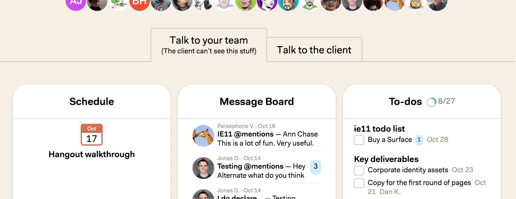 Basecamp 3's Clientside feature