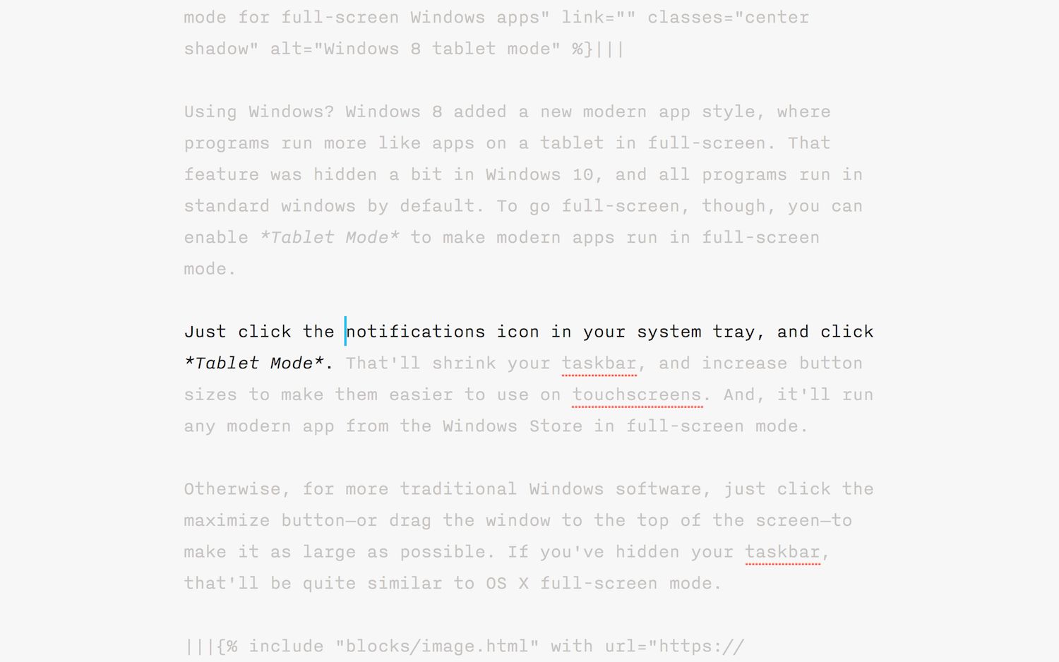 iA Writer Focus Mode