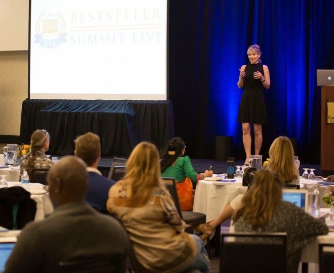 Alinka speaking at the Best Seller Summit.