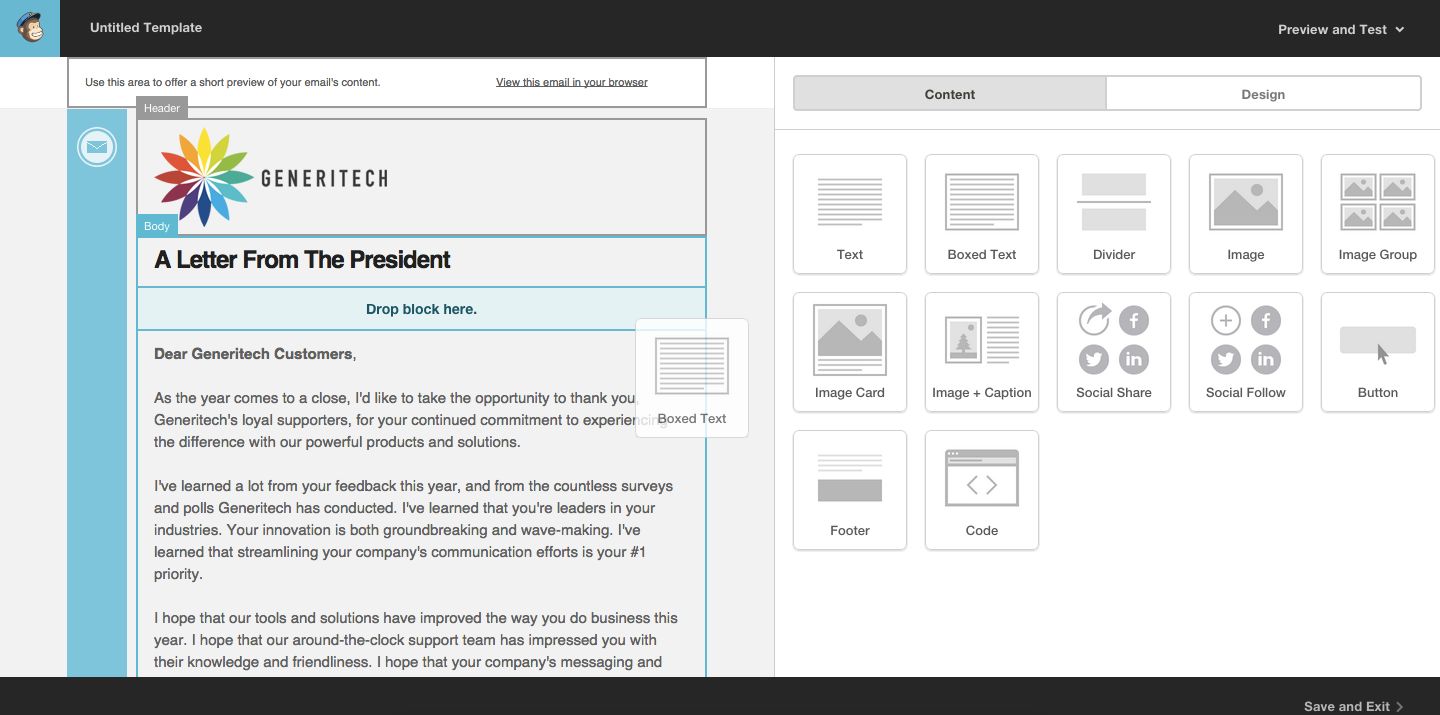 MailChimp screenshot